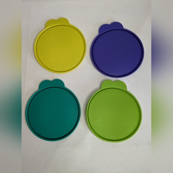 Tupperware Butterfly Tabs Lids Only #2516 C 4 colors S-1 - Picture 2 of 4